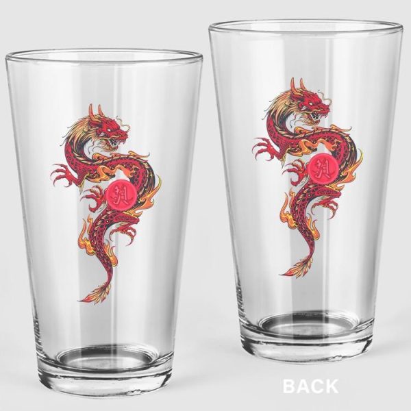 Japanese Dragon Pint Glass -SPIdeals Designs