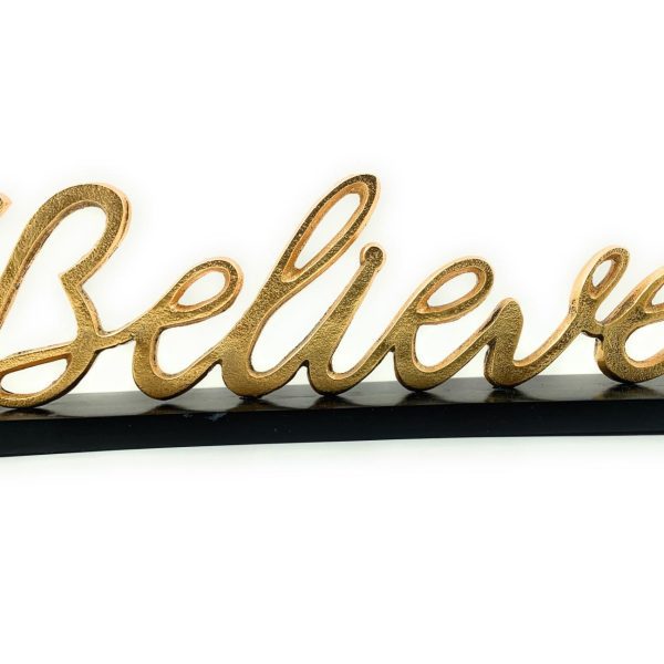 Believe Decorative Home Accent (12.5", Rustic Golden)